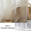 LINEN-LOOK SHEER CURTAINS - Soft Translucent Panel for Living Room & Bedroom - Multiple Sizes & Headings