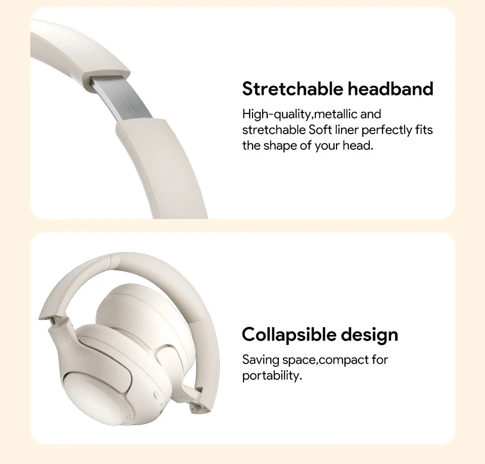 QCY H3 ANC Wireless Headphones BT 5.4 Hi-Res 43dB