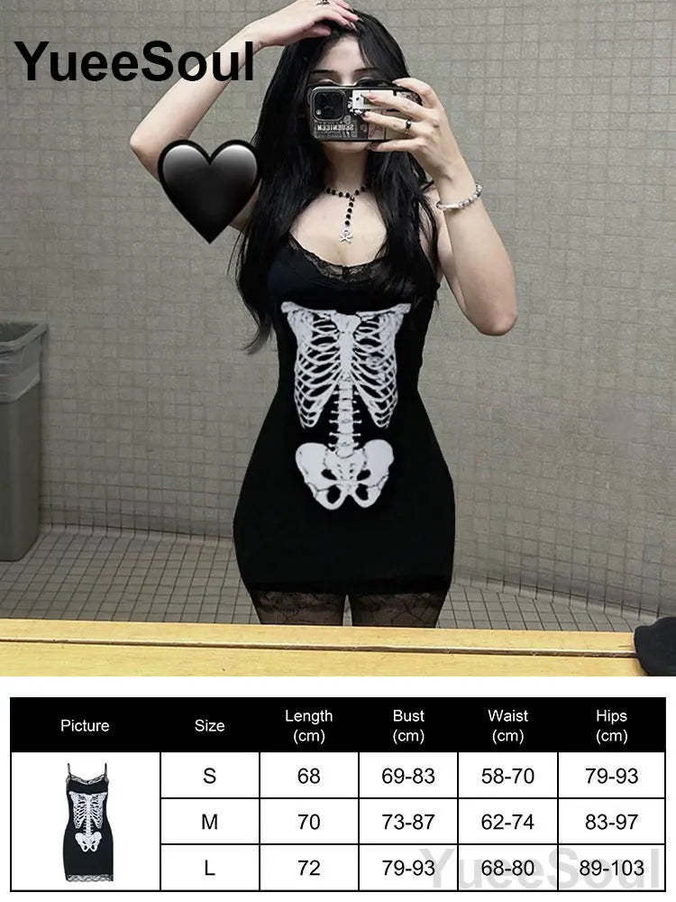 Grunge Gothic Women Dress Lace Trim High Waist Bodycon Mini Dress 2026 New E-girl Vintage Punk Harajuku Lolita Party Clothes