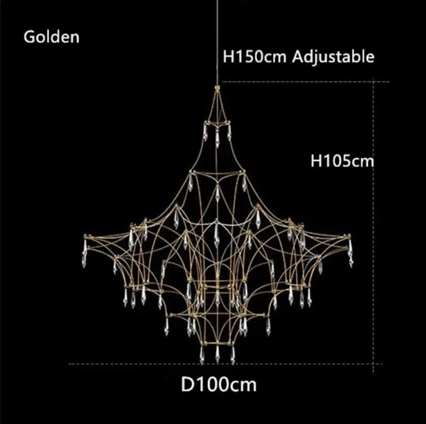 Starry Sky Pendant Light – Gold/Chrome, 40–120cm, Dimmable