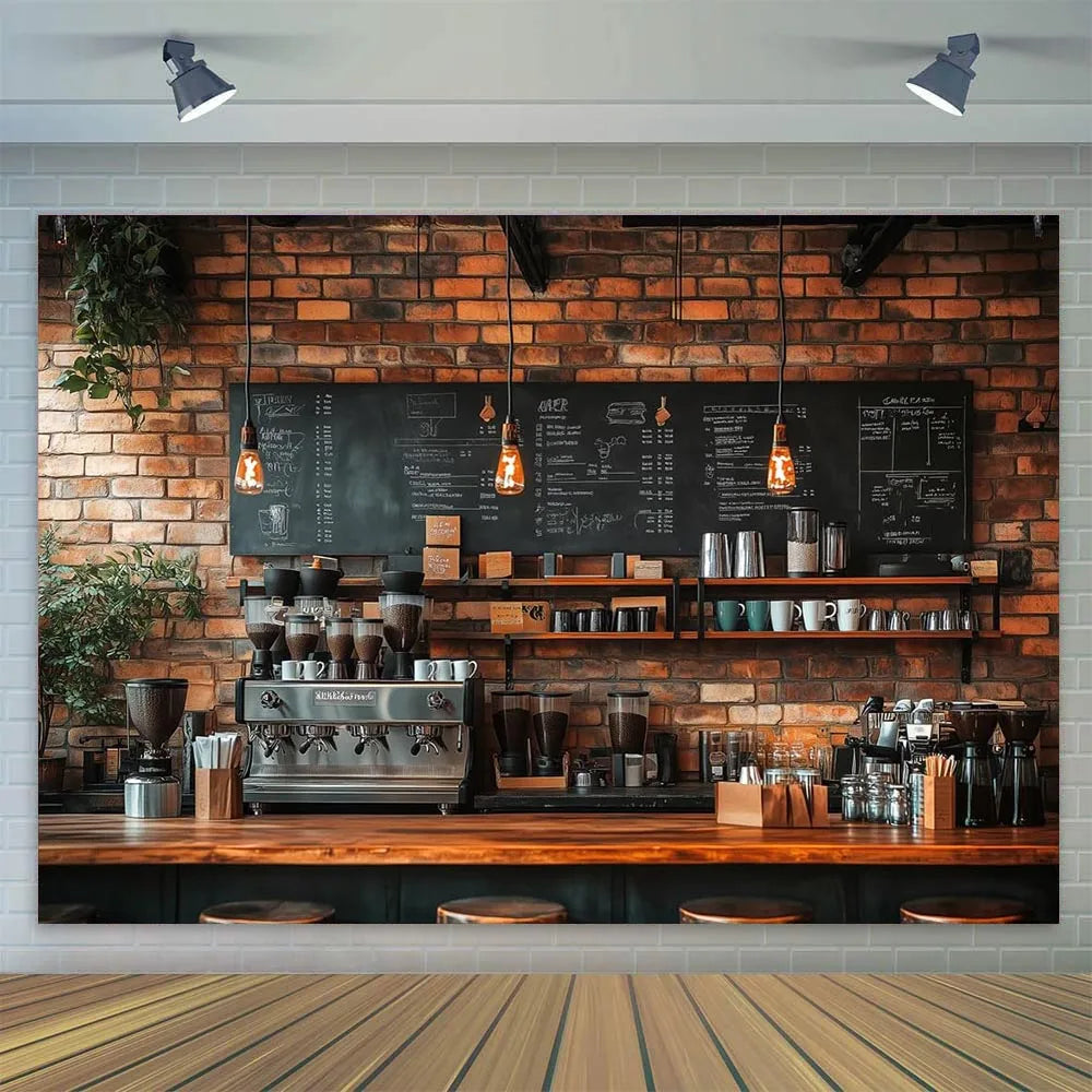 Coffee Shop Party Backdrop - Photo Booth Wall - Café Sweet Mood