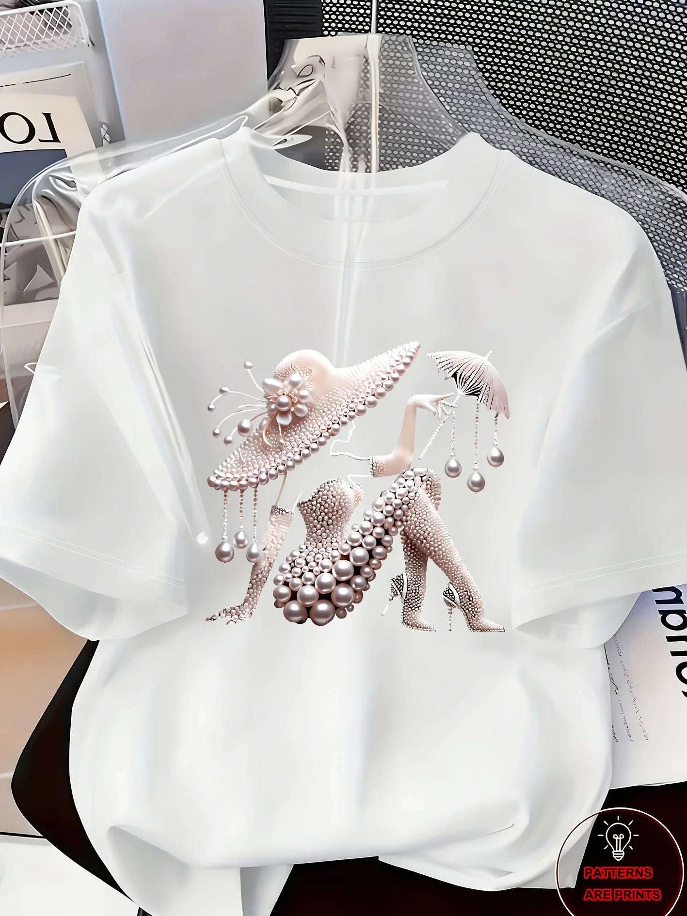Elegant and Light Luxury Style Outfit Women's Printed T-shirt Light Luxury Gorgeous Daily Spring/summer Casual  Short Sleeve Top