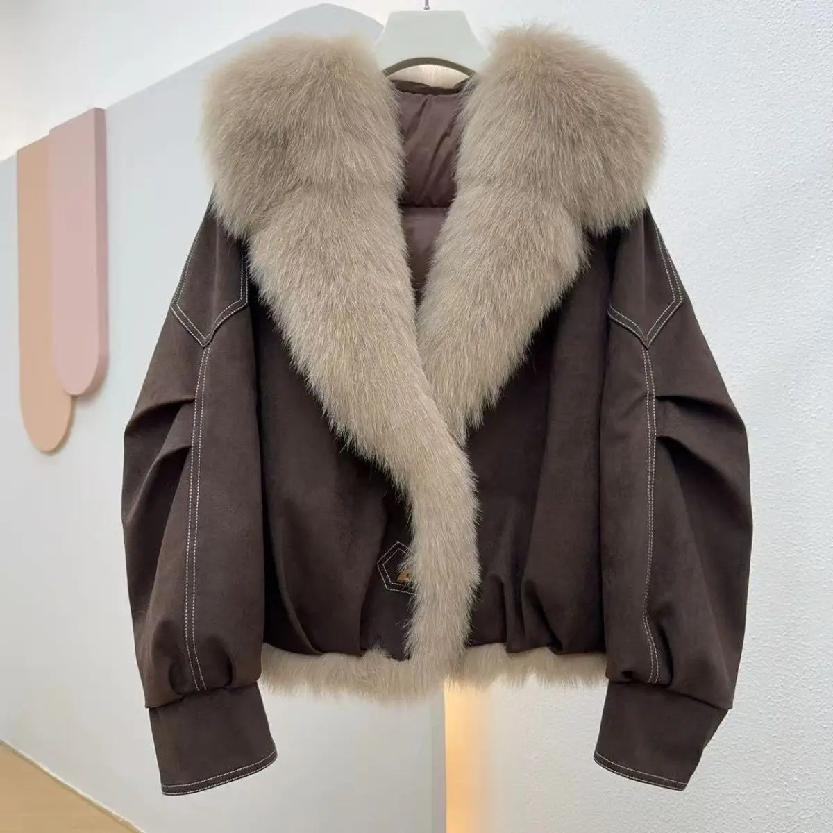 FROST COLLAR - Fur Collar Cotton Parka - Thick Winter Jacket, Faux Fox Trim