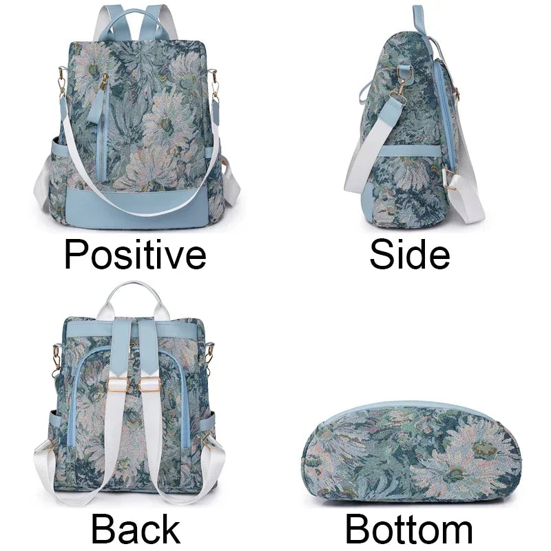 Floral Tapestry Women Backpack