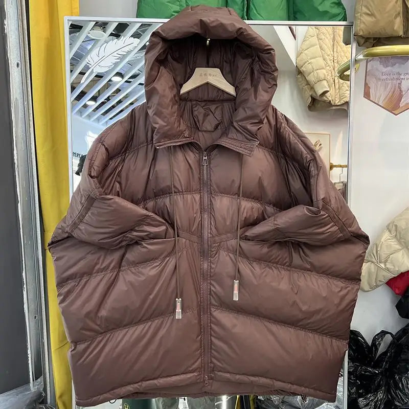 Oversized Hooded Puffer Coat – Duck Down