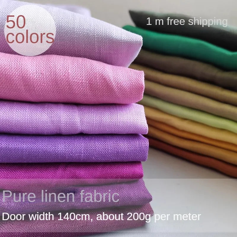 PURE LINEN FABRIC BY THE METER - 46 Colors, 140cm Wide - Soft Rooms