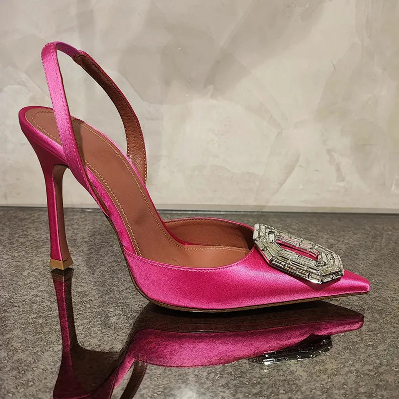 Water Diamond Buckle Toe Sandals 2026 New Pointed Thin Heel Hollow Banquet High Heels Platform Sandals Women Shoes