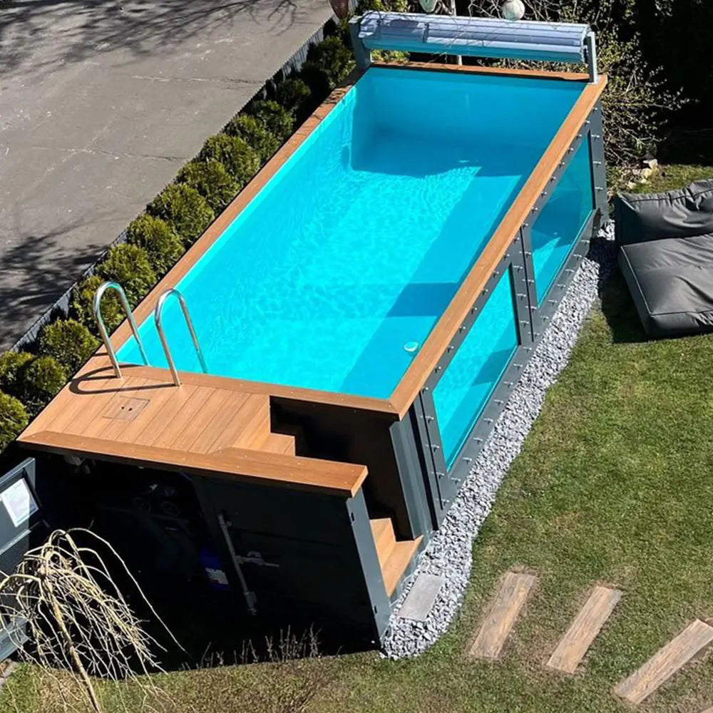 LUXURY CONTAINER POOL - Fiberglass & Glass Window - Custom 20ft / 40ft