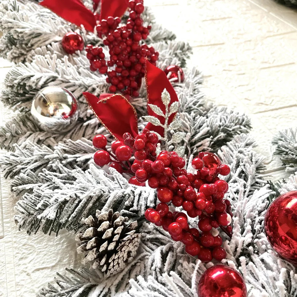 Snow-Flocked Wreaths & Garlands - 35 cm to 1.5 m - Festive Door