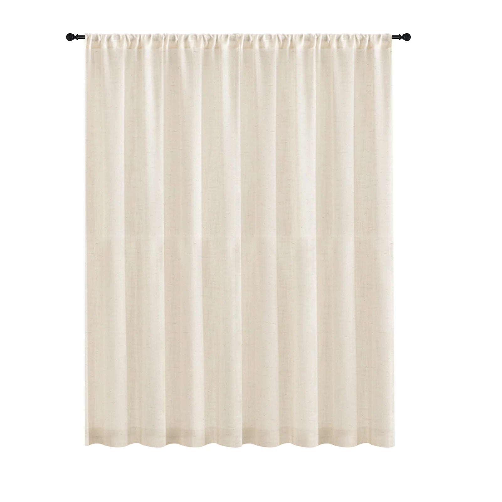 NATURAL LINEN SHEER CURTAINS - 65gsm, Rod Pocket, 5 Sizes - Soft Light