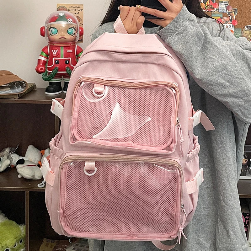 Transparent Ita Backpack - Large Capacity School Bag JK Style