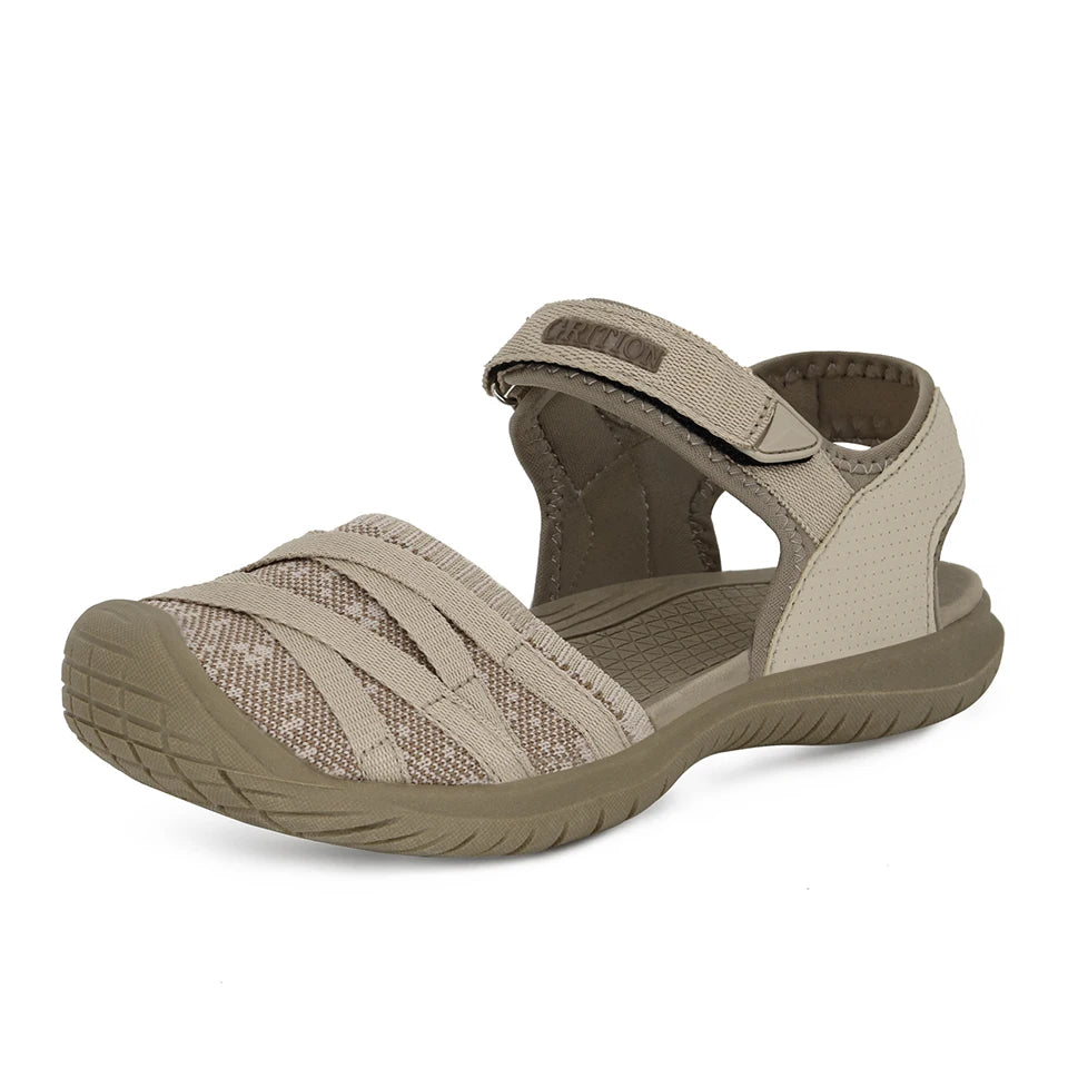 GRITION Women Sandals Casual Outdoor Shoes Closed Toe Flat Heels Elastic Fabric New Fashion 36-41 Ladies Trekking Hiking Sandals