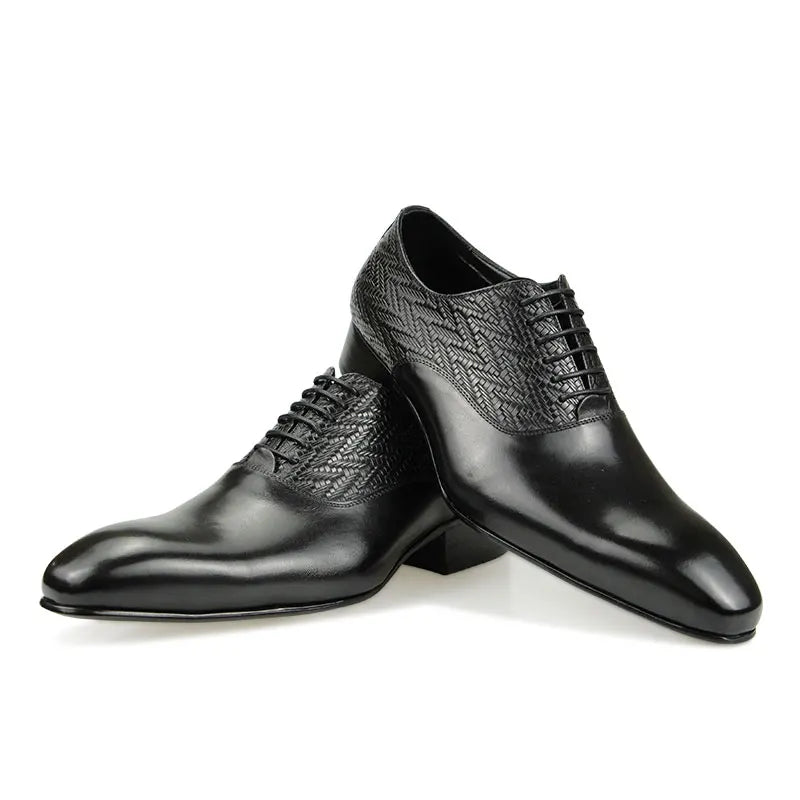 FORMAL OXFORD DRESS SHOES - Men's Genuine Cow Leather Lace-Up - Office, Wedding, Business