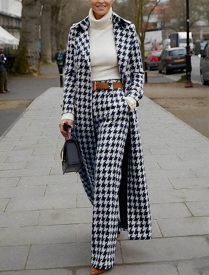 Women's Houndstooth Suit - Two Pieces - Tailored Confidence