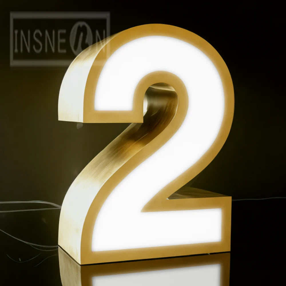 3D LED Logo Letters - Backlit Acrylic Signage - Gold Glow