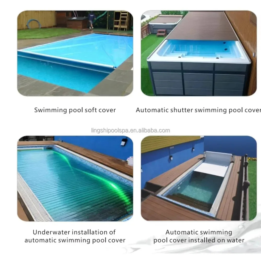 AUTOMATIC POOL COVER - Polycarbonate Slats, 24V Motor - Retractable Safety Shield