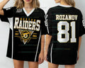 2026 Women Plus Size Boston Raiders Ilya Rozanov Fans Hockey Jersey Women Men Short Sleeve T-Shirt Unisex Women Jersey T-Shirt