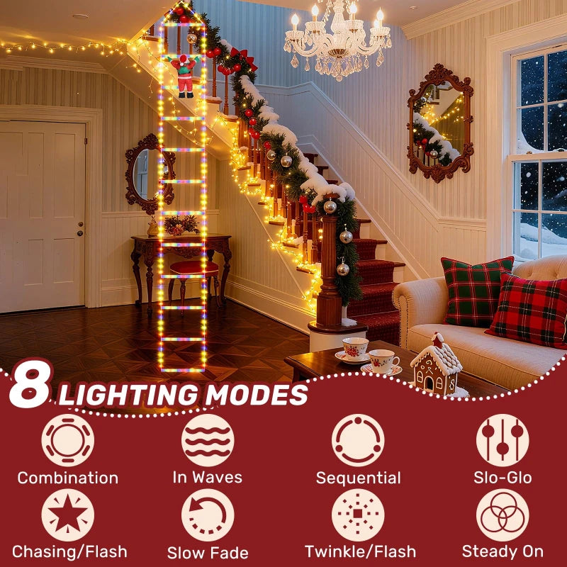 Climbing Santa String Lights - 3 m - 8 Festive Modes