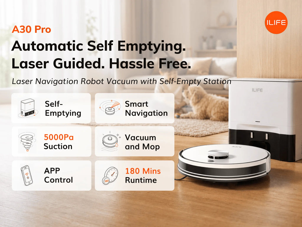 ILIFE A30 Pro Robot Vacuum Self-Emptying