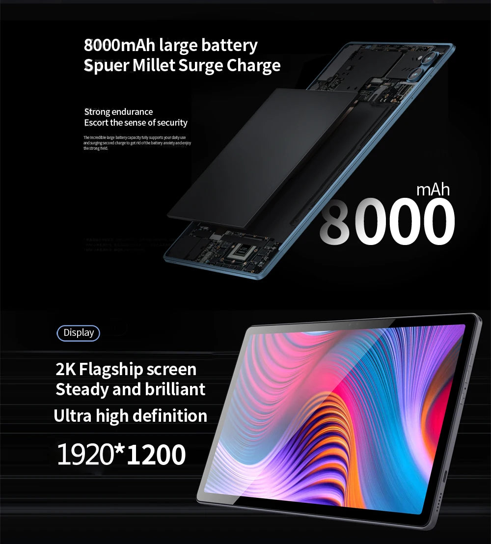 BDF P60 10.36" OLED - 8GB+512GB Android 13 4G Tablet