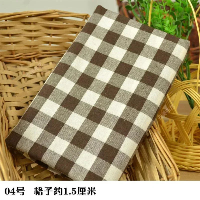 YARN-DYED COTTON PLAID FABRIC - Combed Weave, 145cm Wide - Warm Textures