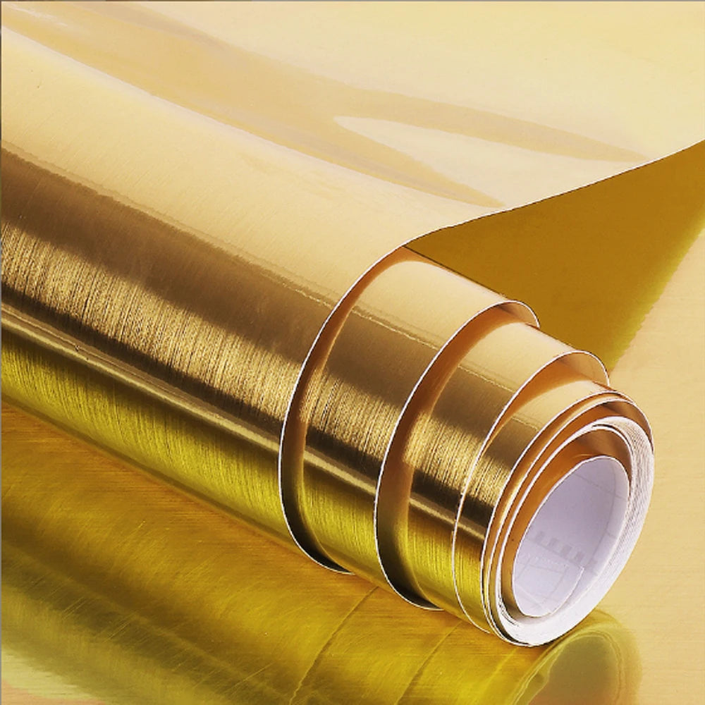 GOLD METALLIC CONTACT FILM - Self-Adhesive - Brushed Wall Decor