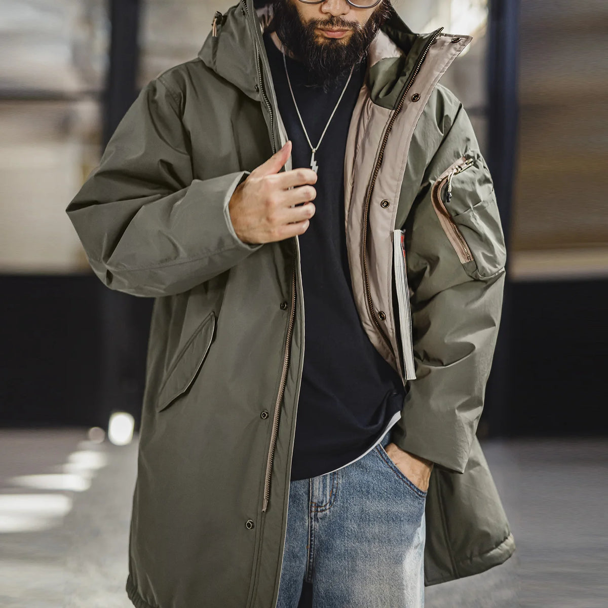 Men's M-51 Down Parka - Fishtail Style - Winter Streets