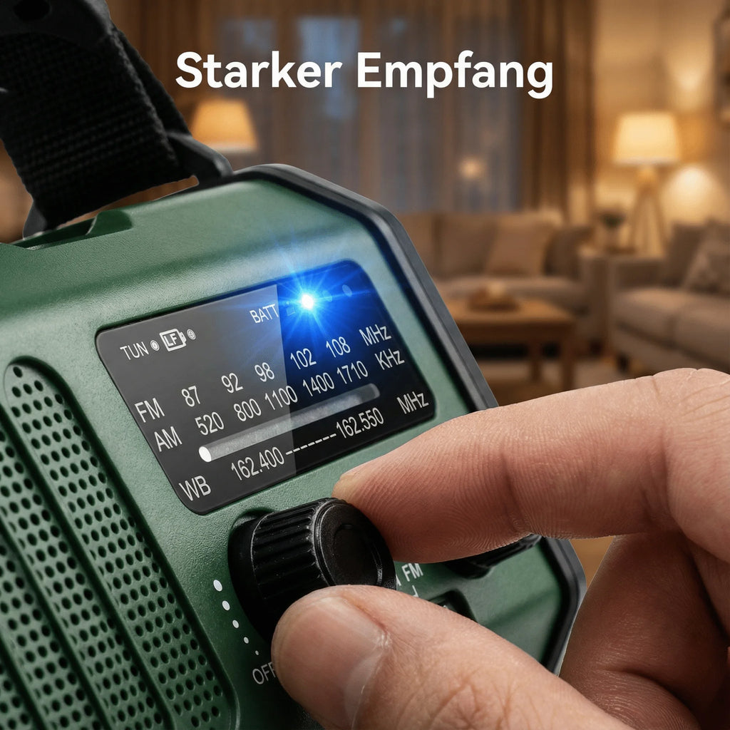 Hand-Crank Emergency Radio Solar Flashlight USB SOS