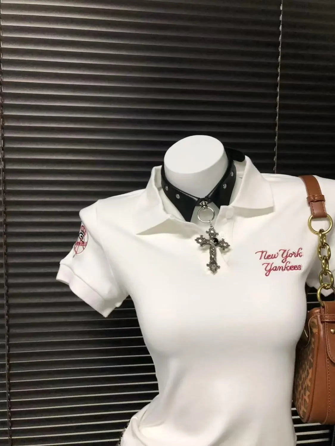 American retro vintage letter polo shirt patchwork short sleeved polo shirt women summer top trend shirts women streetwear