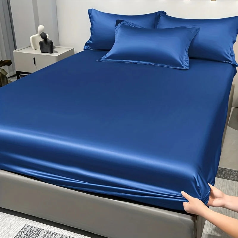SATIN DREAM - Solid Color Fitted Sheet - Silky Smooth, Every Single Night