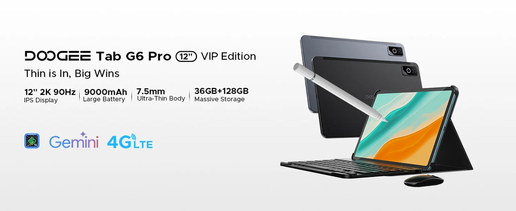 DOOGEE Tab G6 Pro 12" 2K - Android 16 Gemini AI, 8GB+128GB, 4G LTE