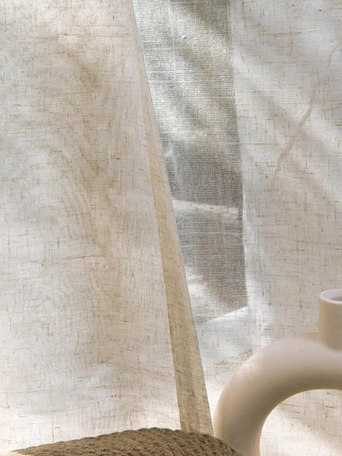 LINEN SHEER CURTAINS - Voile Weave, Custom Sizes - Natural Light
