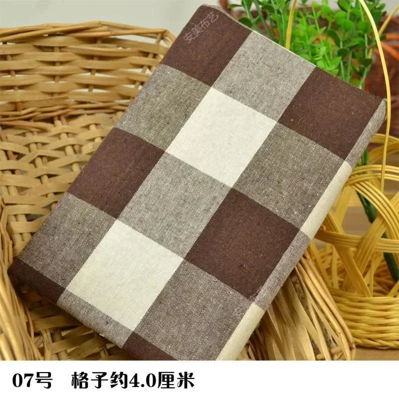 YARN-DYED COTTON PLAID FABRIC - Combed Weave, 145cm Wide - Warm Textures