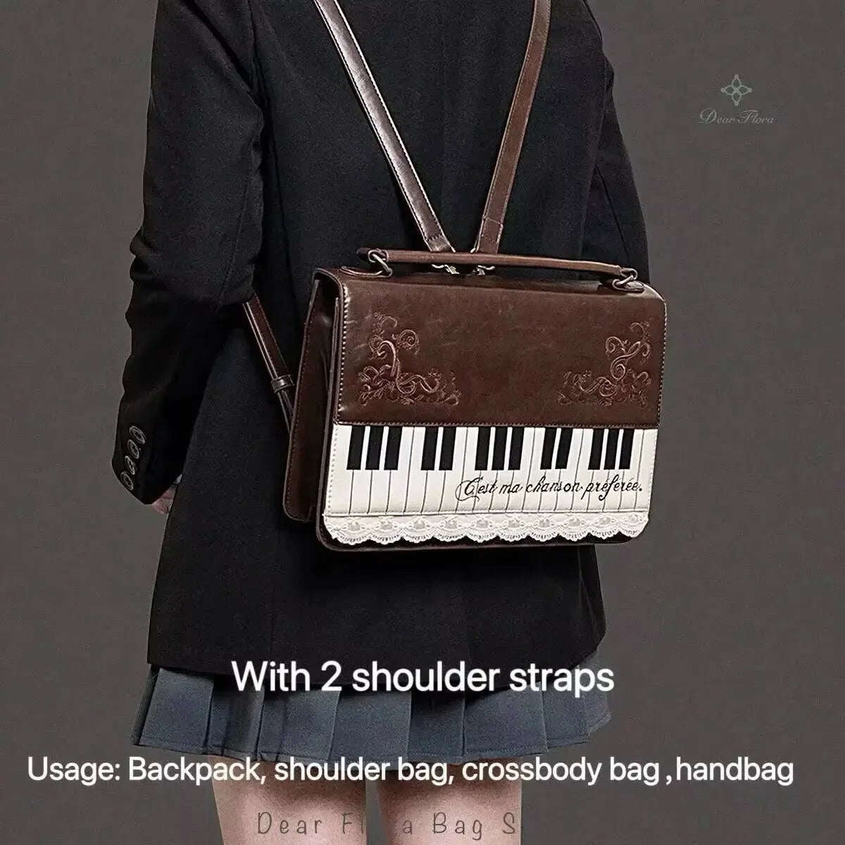 Vintage Piano Crossbody Bag