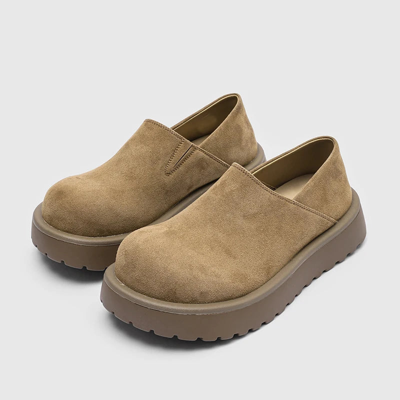 Men's Winter Loafers - Slip-On Two-Way Mule Shoes with Fur Lining Option