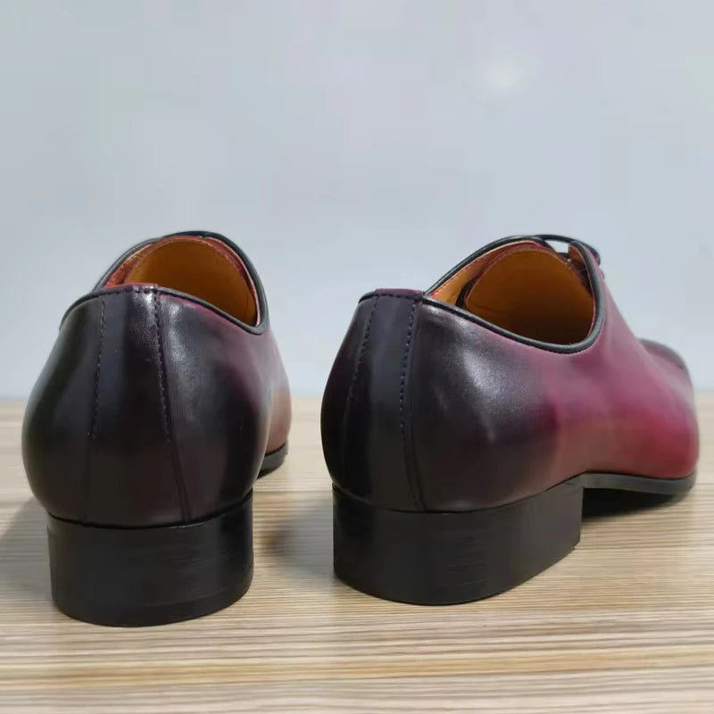RED STATEMENT - Men's Genuine Leather Oxford Dress Shoes - Wedding Business Party