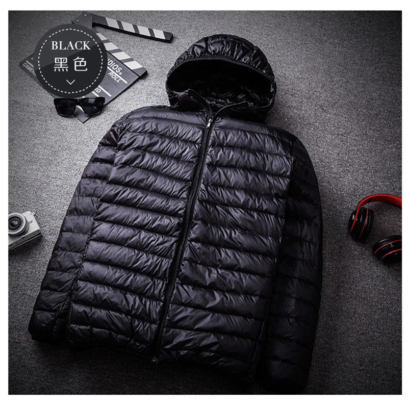 DUCK LIGHT - Men's Ultralight Down Jacket - 12 Colors, Stand & Hood, M-5XL