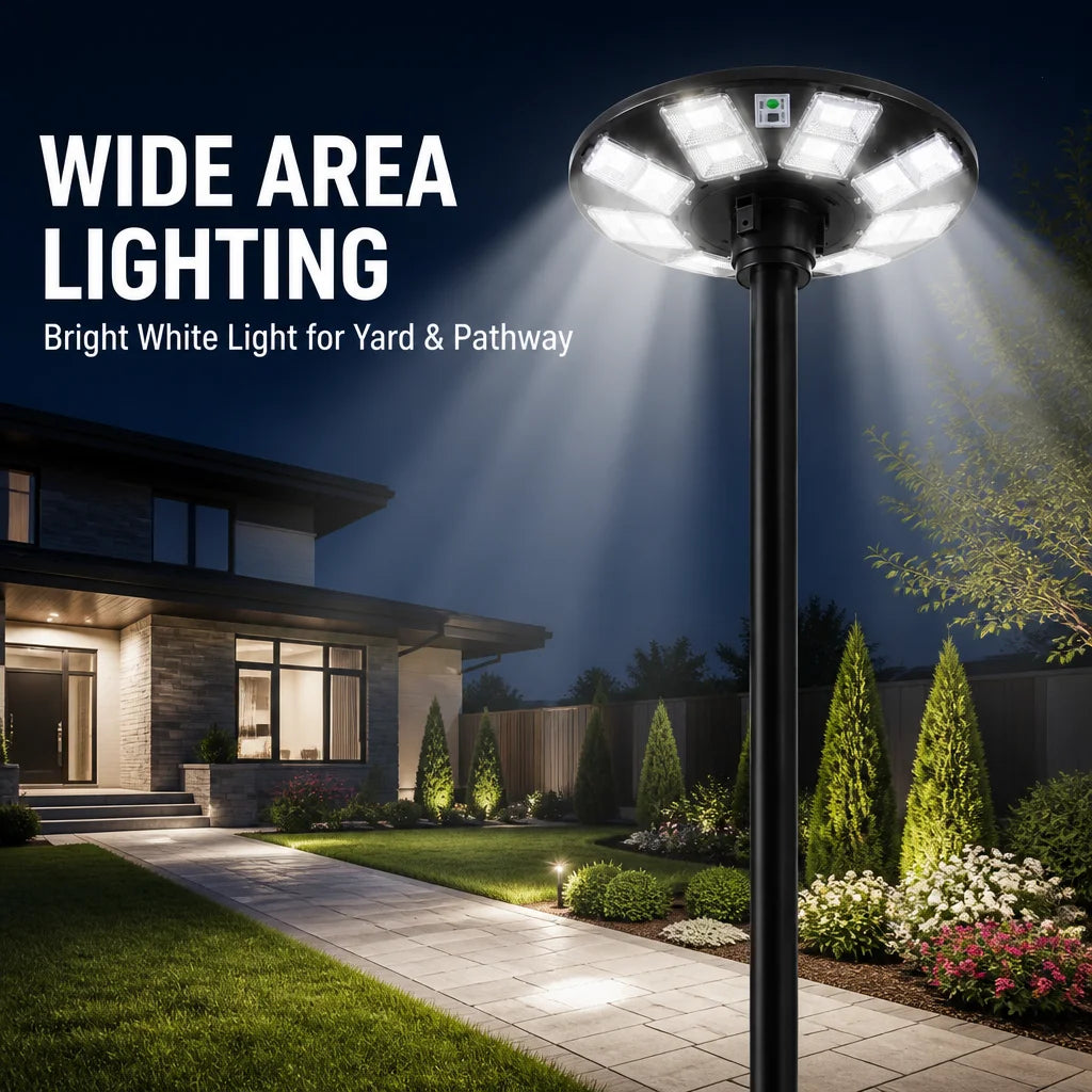 SOLAR STREET LIGHT - 12V, IP65, Motion Sensor - UFO Outdoor Glow