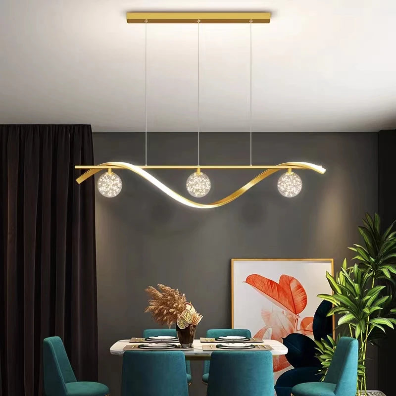 Smart LED Pendant Light – Black/Gold, APP & RC Dimmable