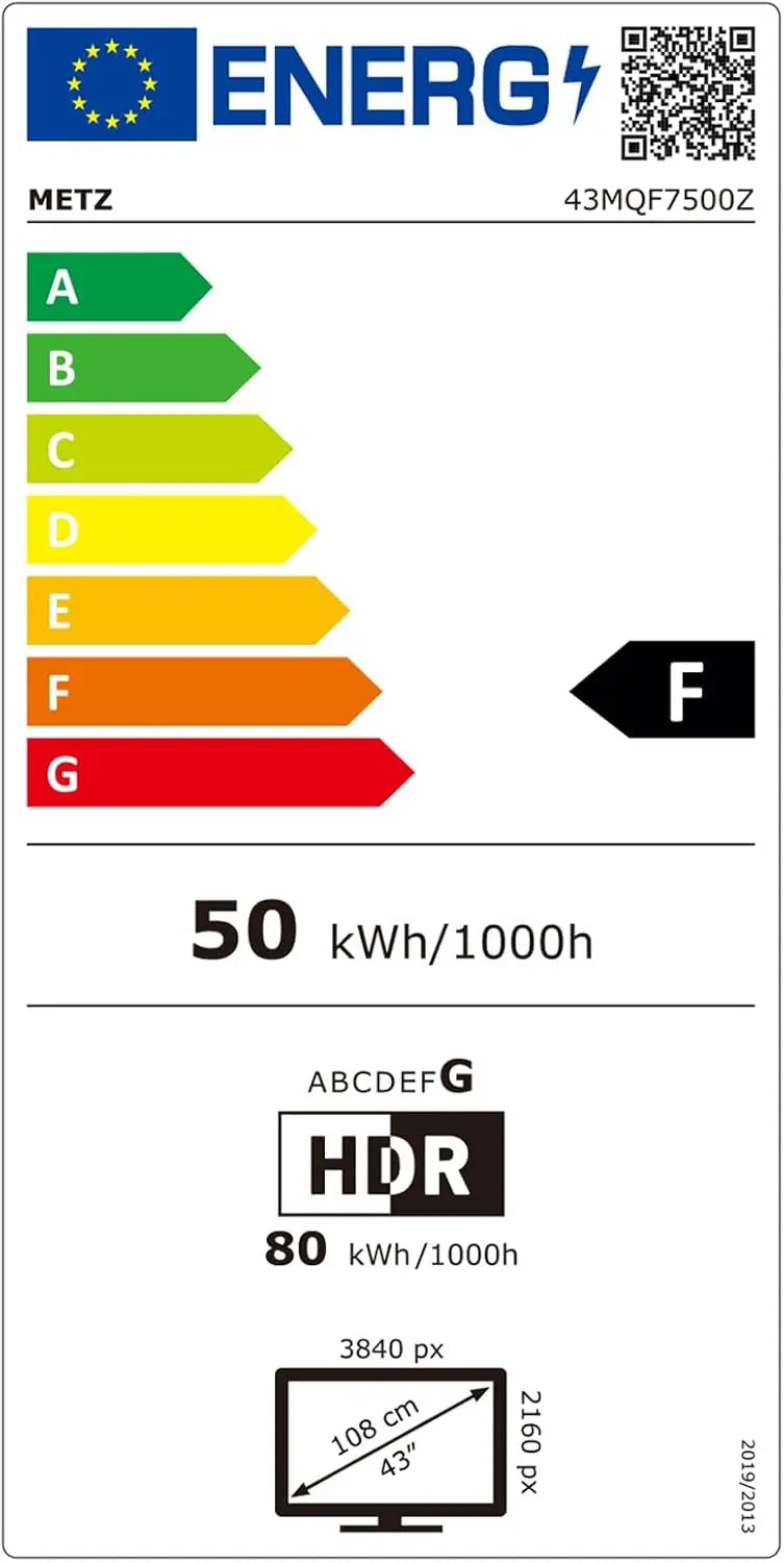 METZ 43" QLED 4K Smart TV – Google TV Dolby Vision
