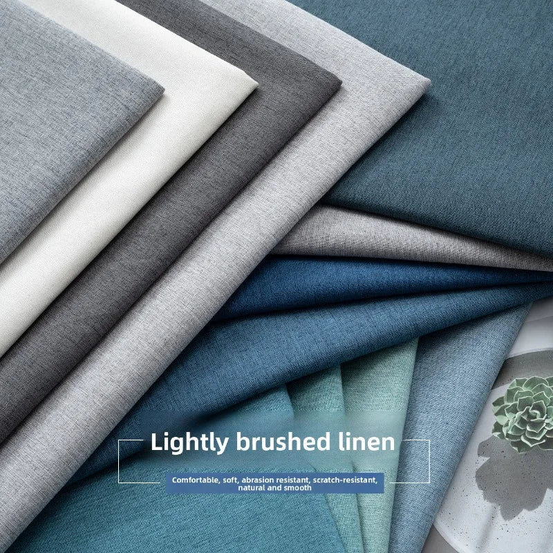 THICKENED PLAIN LINEN-LOOK FABRIC - 100% Polyester, 420g/m, 148cm Wide - Solid Rooms