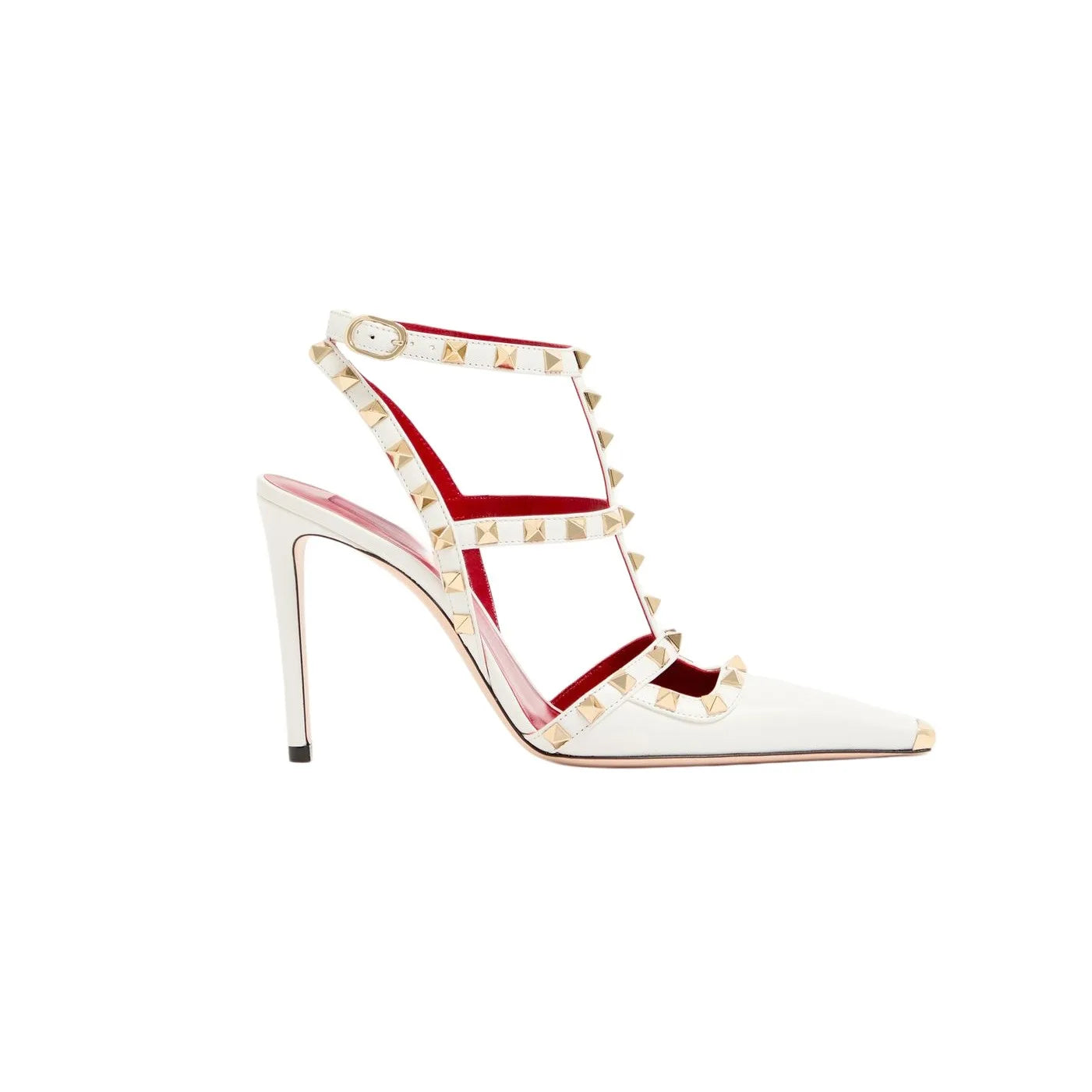 Studded High Heel Sandals – T-Strap Pointed Toe Stiletto Party Heels