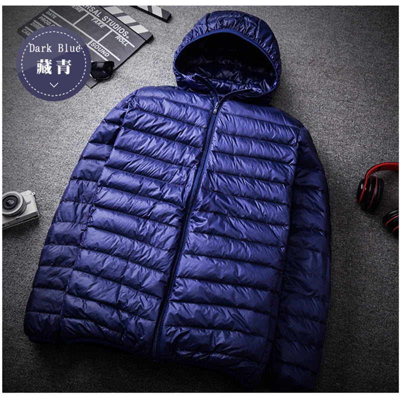 DUCK LIGHT - Men's Ultralight Down Jacket - 12 Colors, Stand & Hood, M-5XL