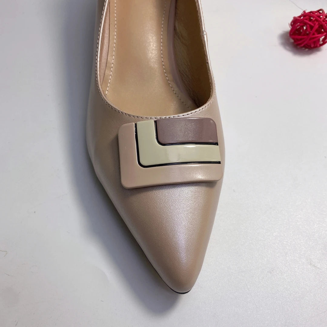 【JOCHEBED HU】Summer Genuine Leather Chunky Sandals Sexy Women High Heels Shoes New Brand Party Designer Slingback Pumps 33-46