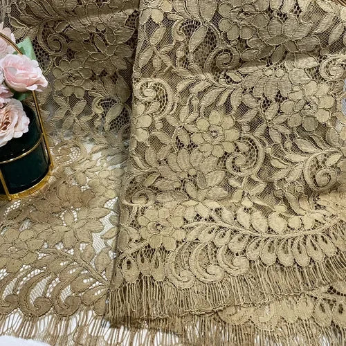 COTTON LACE FABRIC - Floral 3D Mesh, 150cm Wide - Soft Details