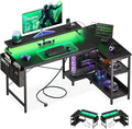 COLESHOME CORNER - L-Shaped Gaming Desk 120x80cm LED - Your Setup Just Got Serious