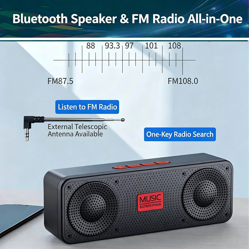 Wireless Bluetooth Speaker Stereo FM Radio USB AUX