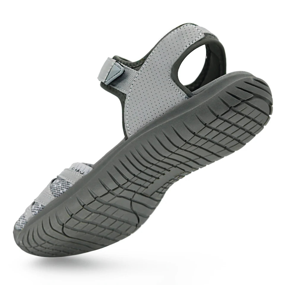 GRITION Women Sandals Casual Outdoor Shoes Closed Toe Flat Heels Elastic Fabric New Fashion 36-41 Ladies Trekking Hiking Sandals