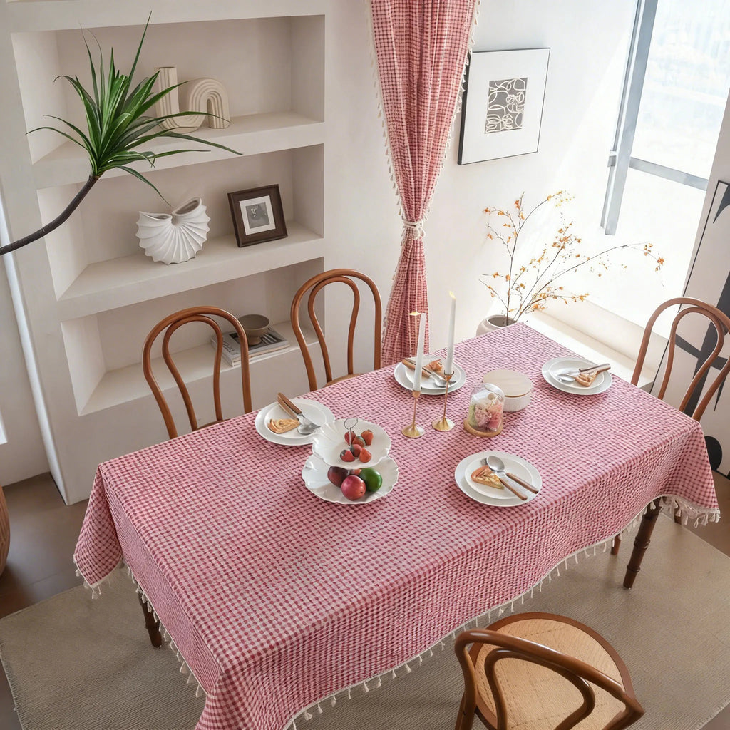 TASSEL TABLECLOTH - Washable Rectangle - Warm Gatherings