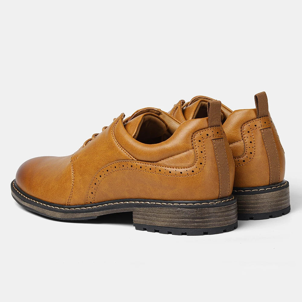 Men's Lace-Up Derby Shoes - Casual Faux Leather EU 40-46